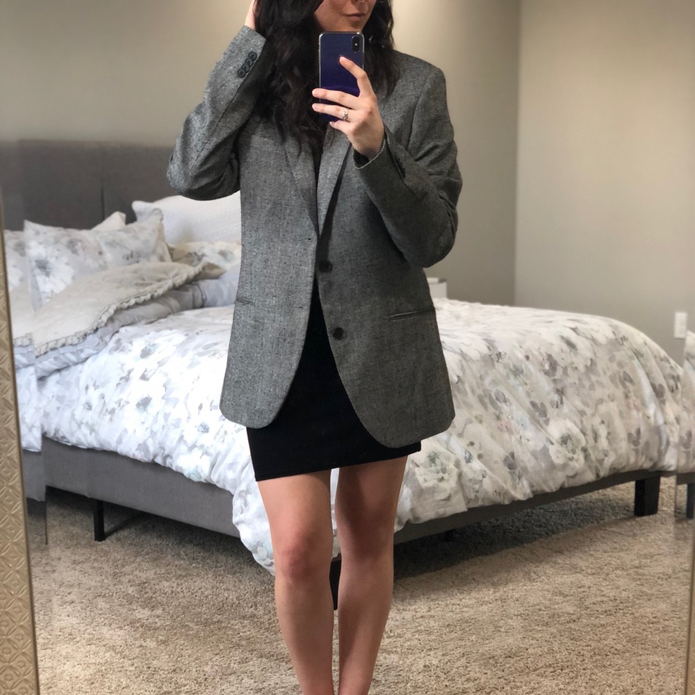 Men’s H&M Grey Wool Blend Skinny Fit Blazer